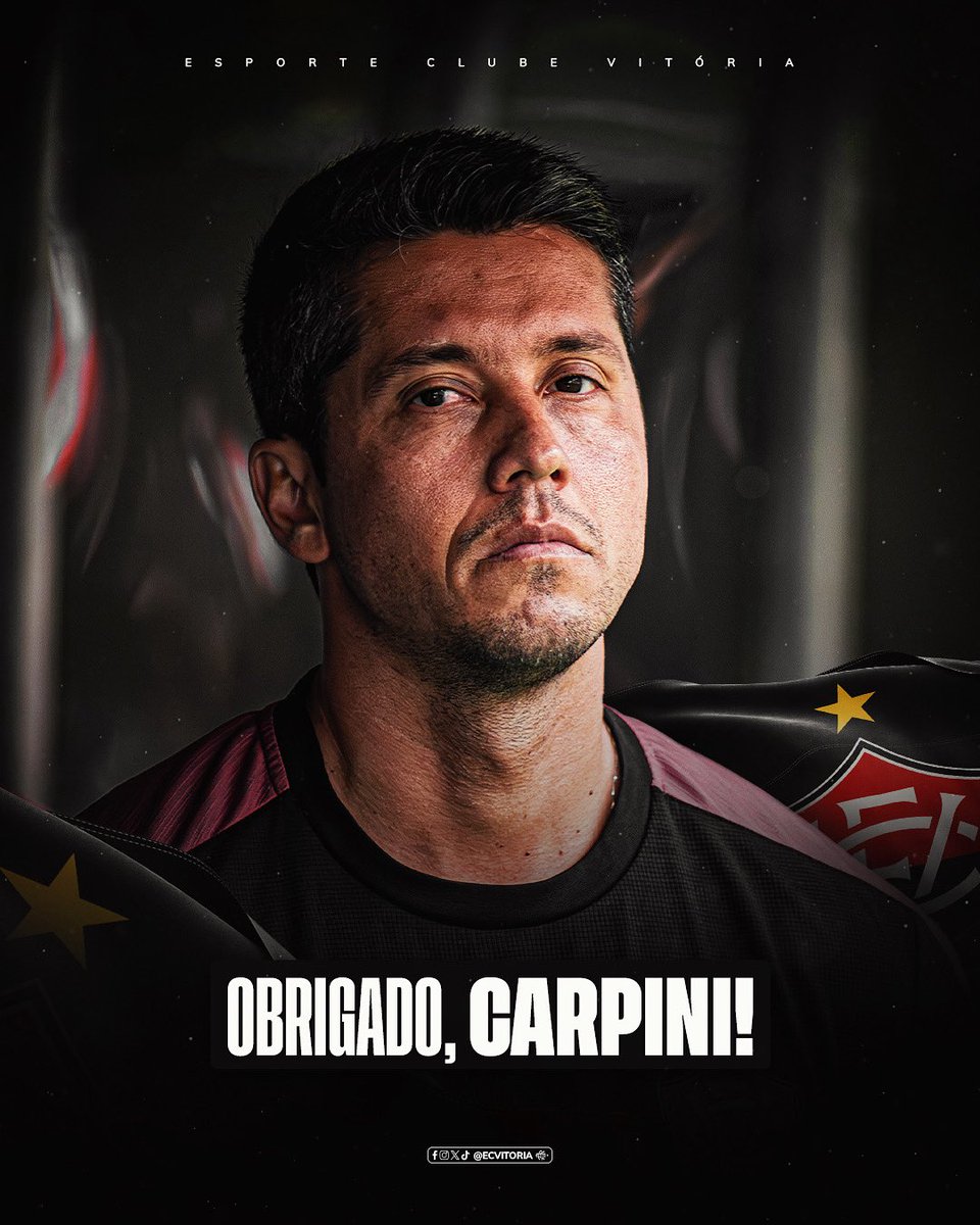ECVitoria's tweet photo. Obrigado, Carpini! 

Foram 14 meses de trabalho que fez nosso clube retornar a uma competição internacional após 9 anos, resultado de uma grande campanha no Campeonato Brasileiro.

Agradecemos pelo seu profissionalismo e dedicação durante o seu comando e desejamos sucesso em seus próximos passos!

#PegaLeão #PorNossaHistória