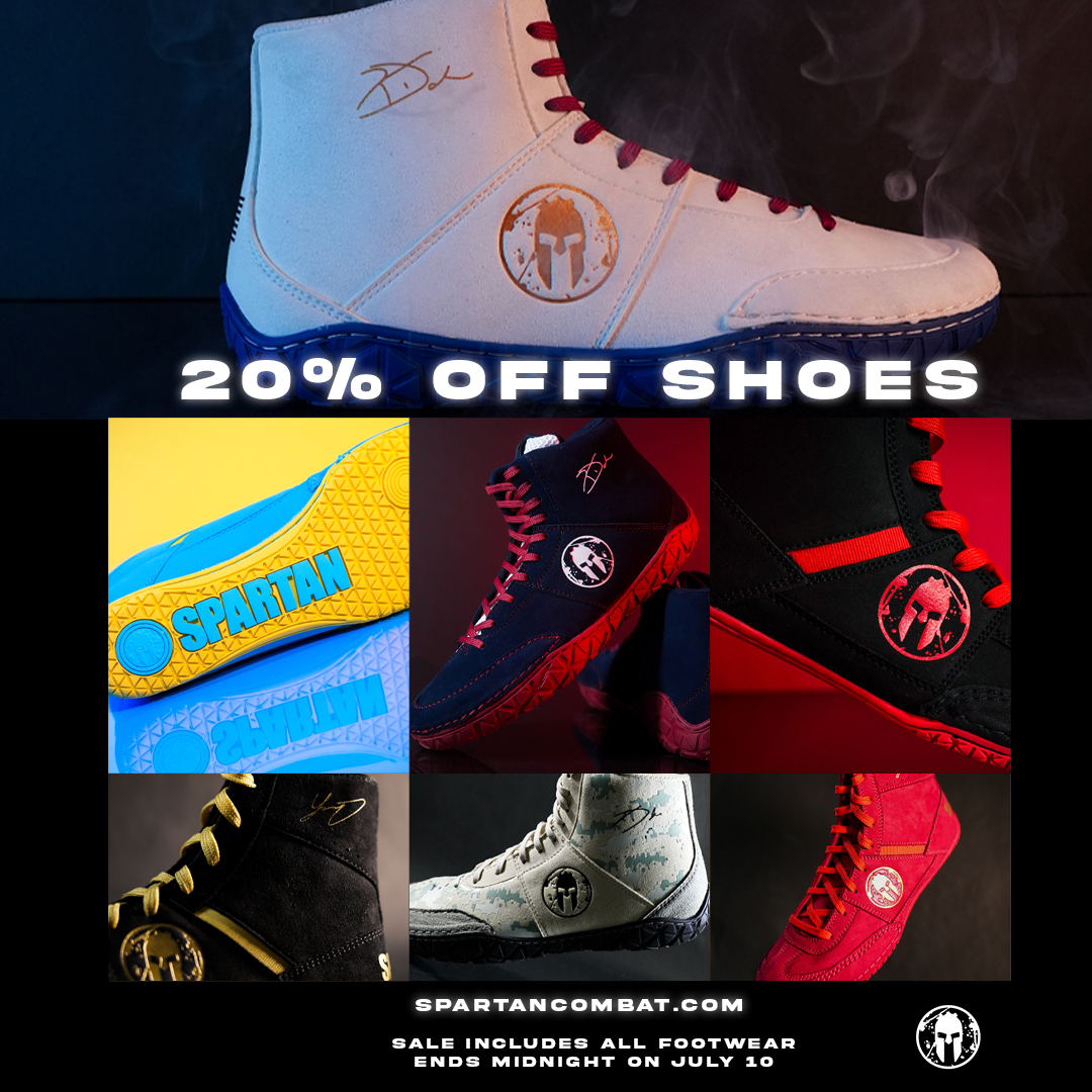 All wrestling shoes are 20% off now through July 10th at midnight

spartancombat.com/collections/wr…