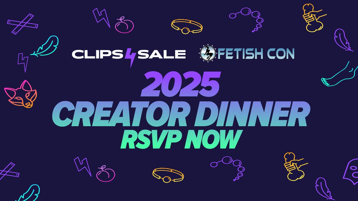 The 2025 Creator Dinner at Fetish Con is officially open for RSVPs!
Join us for our annual Creator Dinner—a night to connect, unwind, and celebrate everything you do.
🎉 Space is limited, so RSVP now to secure your seat!
🔗workspace.clips4sale.com/notifications/…