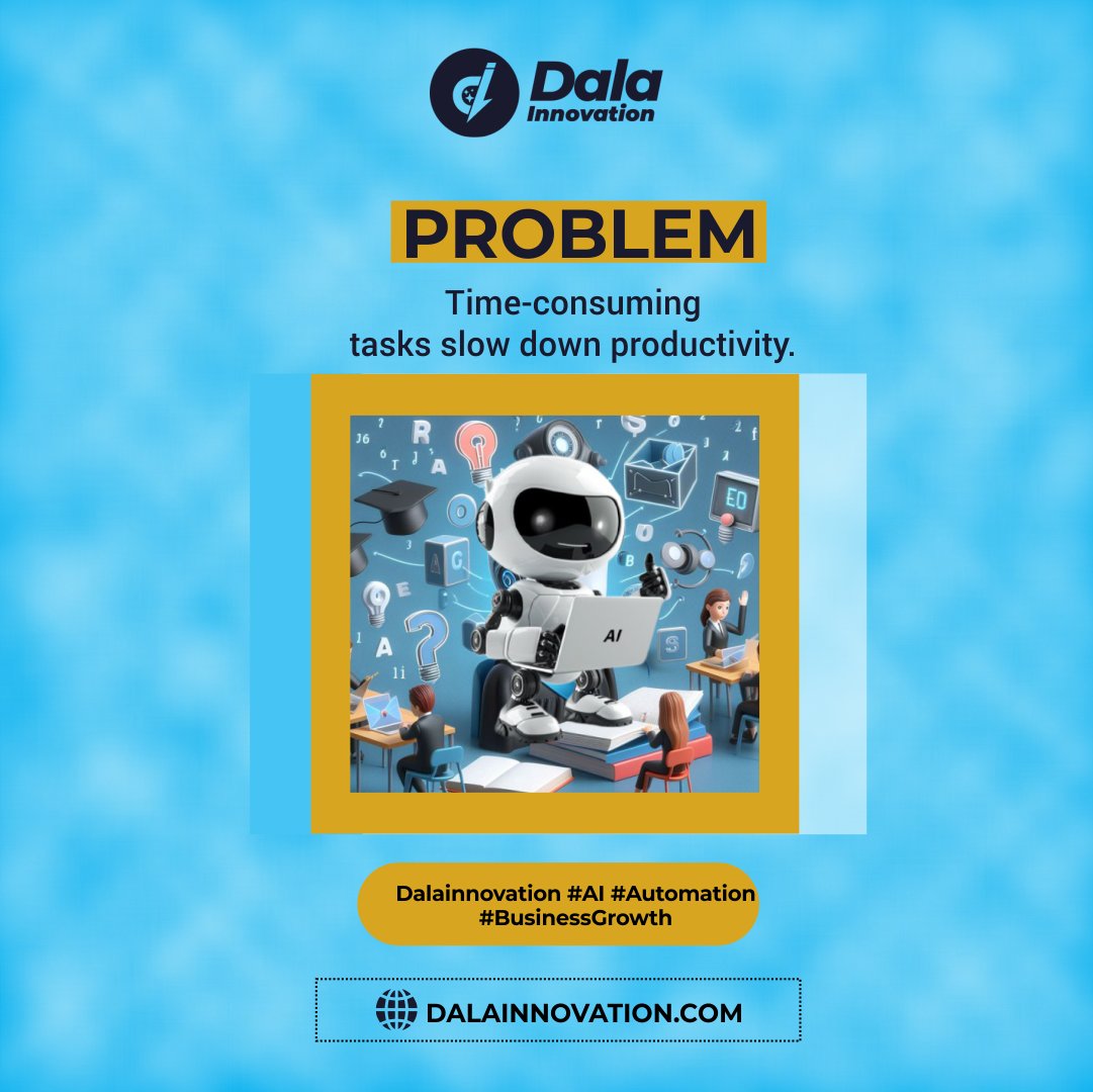 Dala_Innovation's tweet photo. Many businesses lose time and money due to inefficiencies: manual processes, errors, and delays. 🚨 AI and automation are game-changers.

#Dala #Innovation #startup
#AIStartup
#IoTStartup
#AgriStartup
#StartupNigeria
#AfricaStartups
#Founders https://t.co/trr7duFXSZ