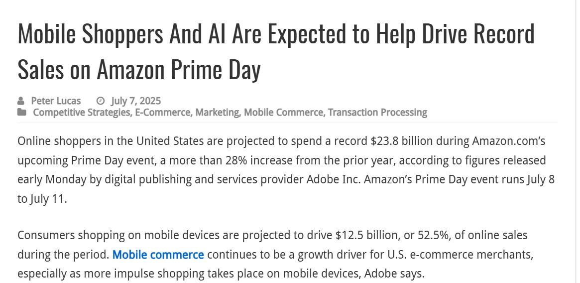 Prime Day  <a href="/amazon/">Amazon</a> isn’t about deals anymore—it’s about data.
AI tracks, mobile nudges, BNPL tempts.
You think you’re saving—but you’re being studied.
👉Predictive consumerism thrives when we ignore data privacy. It affects all of us.