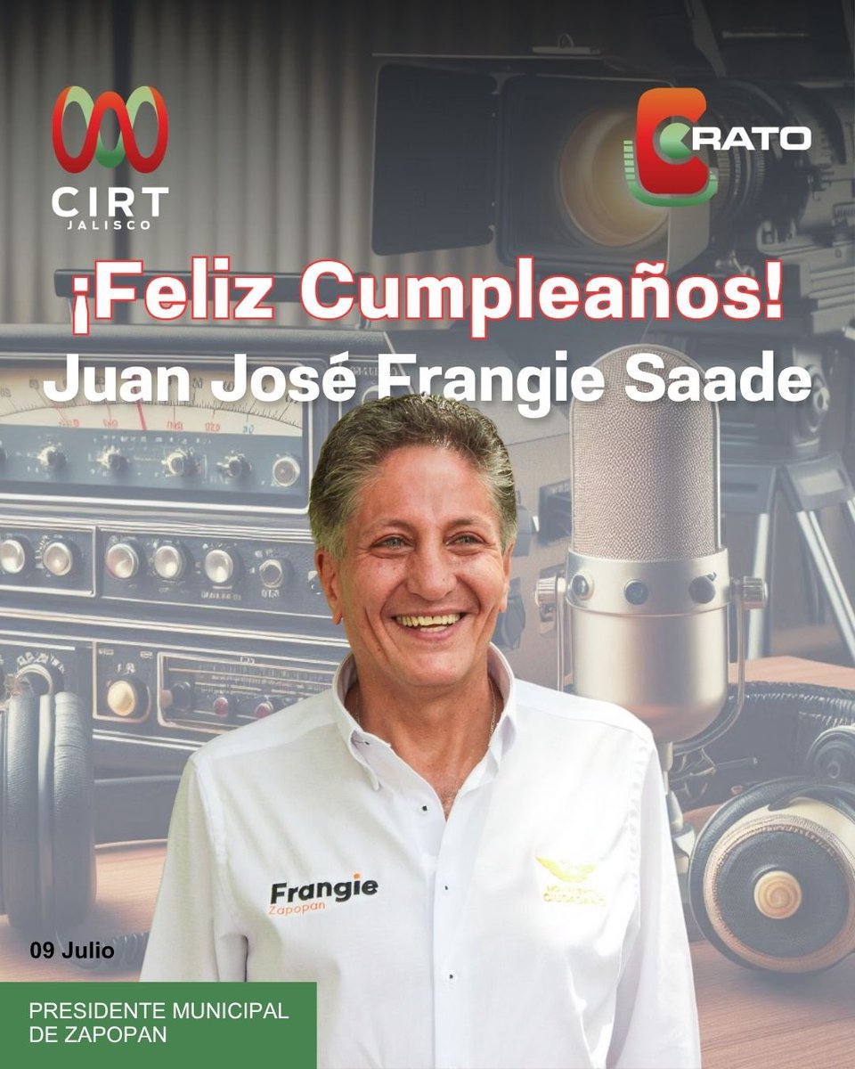 De todos los que conformamos <a href="/CIRT__JALISCO/">CIRTJALISCO</a> te deseamos feliz cumpleaños con mucho cariño <a href="/JuanJoseFrangie/">Juan José Frangie</a>