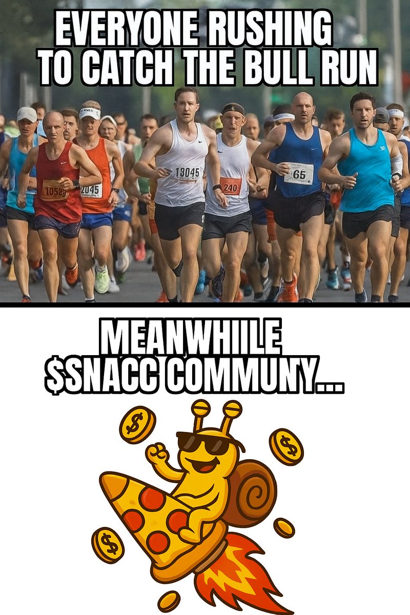 MACFIC | official🎯 (@macfic38) on Twitter photo ..(<a href="/SnaccSnail/">SnaccSnail</a> my entry for the memecontest)
They’re out there sweating for pumps 💦📈
Meanwhile $SNACC gang be like:
“Bruh… pass me the pizza 🍕🐌💤" 😂😂 ..(<a href="/SnaccSnail/">SnaccSnail</a> my entry for the memecontest)
They’re out there sweating for pumps 💦📈
Meanwhile $SNACC gang be like:
“Bruh… pass me the pizza 🍕🐌💤" 😂😂