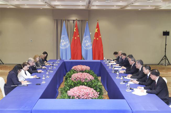 Zheng Zeguang (@ambzhengzeguang) on Twitter photo Premier Li Qiang met with UN Secretary-General <a href="/antonioguterres/">António Guterres</a> in Rio.
He stressed the need to uphold the UN's authority amid growing global instability, voiced firm support for the UN's central role in global governance, and reaffirmed China's commitment to multilateralism.
He Premier Li Qiang met with UN Secretary-General <a href="/antonioguterres/">António Guterres</a> in Rio.
He stressed the need to uphold the UN's authority amid growing global instability, voiced firm support for the UN's central role in global governance, and reaffirmed China's commitment to multilateralism.
He