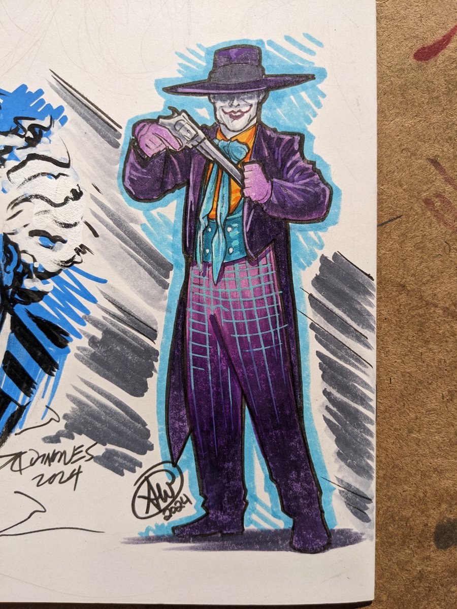 ComfortAndAdam's tweet image. #batman89 #sketchcover #jamsketch done by the both of us ( #batman done by me and #joker done by Adam)

#timburton Batman was really important for us, and so many others as it changed the way people started to think about comics ❤️

#batmanfanart #80snostalgia #copic #copicart
