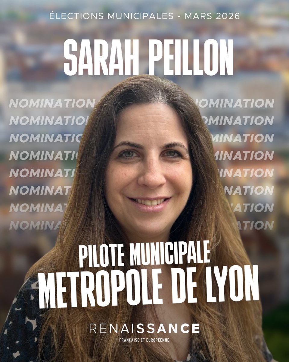 Renaissance_69's tweet image. Félicitations à @SarahPeillon nommée pilote de @Renaissance pour les élections métropolitaines de Lyon.
Conseillère du 7e, présidente de Renaissance Rhône, ex-élue à la Métropole et au SYTRAL, elle incarnera notre ambition pour 2026.