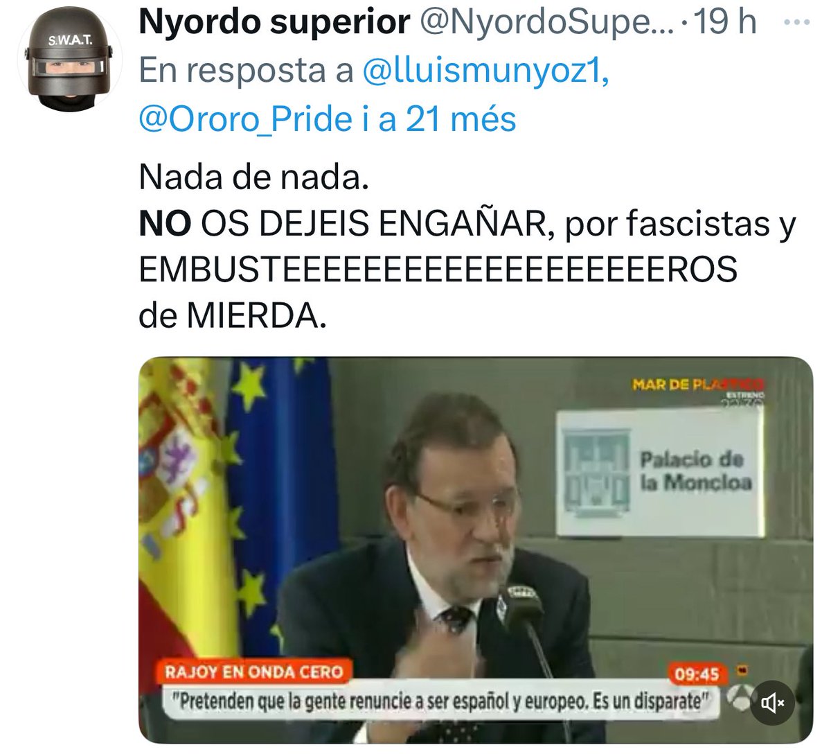 Panteonero (@panteonero97301) on Twitter photo <a href="/Espiaalproces/">Espiando el procés</a> <a href="/Aurantiacum/">Naranja Mecánica 🖤 🇺🇦</a> <a href="/moralanova/">masoverofriki</a> <a href="/Ororo_Pride/">Natasha Danvers</a> <a href="/holaquehase2310/">holaquehase</a> <a href="/lluismunyoz1/">Lluís Muñoz</a> <a href="/NyordoSuperior/">Nyordo superior</a> <a href="/MesallesXavier/">XAVIER MESALLES</a> <a href="/CazzoCurry/">Chicken Cazzo Curry</a> <a href="/piedradura99/">Amunt</a> <a href="/dnicatala/">Associació DNI.cat</a> <a href="/FreeyellowMarta/">Marta Freeyellow</a> <a href="/JoanJoanj63/">Joan</a> <a href="/bajounapalmera/">BajoUnaPalmera 🇪🇸🇬🇧🇫🇷🇮🇹🇵🇹</a> <a href="/ochoabravo32/">Angel Ochoa Bravo</a> Ha quedado claro que solo vienes a mentir, insultar y deshumanizar <a href="/Espiaalproces/">Espiando el procés</a> <a href="/Aurantiacum/">Naranja Mecánica 🖤 🇺🇦</a> <a href="/moralanova/">masoverofriki</a> <a href="/Ororo_Pride/">Natasha Danvers</a> <a href="/holaquehase2310/">holaquehase</a> <a href="/lluismunyoz1/">Lluís Muñoz</a> <a href="/NyordoSuperior/">Nyordo superior</a> <a href="/MesallesXavier/">XAVIER MESALLES</a> <a href="/CazzoCurry/">Chicken Cazzo Curry</a> <a href="/piedradura99/">Amunt</a> <a href="/dnicatala/">Associació DNI.cat</a> <a href="/FreeyellowMarta/">Marta Freeyellow</a> <a href="/JoanJoanj63/">Joan</a> <a href="/bajounapalmera/">BajoUnaPalmera 🇪🇸🇬🇧🇫🇷🇮🇹🇵🇹</a> <a href="/ochoabravo32/">Angel Ochoa Bravo</a> Ha quedado claro que solo vienes a mentir, insultar y deshumanizar