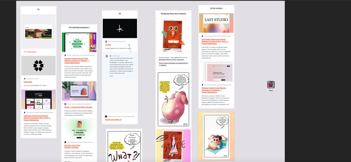 curating resources for our tiny #frameraddict author/artist community - new finds are happily stumbling across the <a href="/schemasupply/">Schema</a>  membership which is awesome - and anything that <a href="/vmador_campos/">amador</a> makes for <a href="/framer/">Framer</a> is brilliant, beautiful &amp; criminally under appreciated.