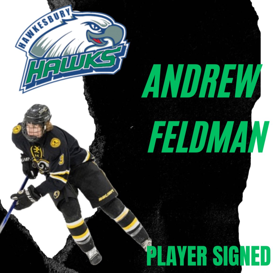 Hawks are please to announce the signing of D-man Andrew Feldman. Andrew is coming off a great season for Tilton School as one of their leaders on and off the ice. Andrew came to skate with the Hawks this past season. We knew he is a guy that can play right away!