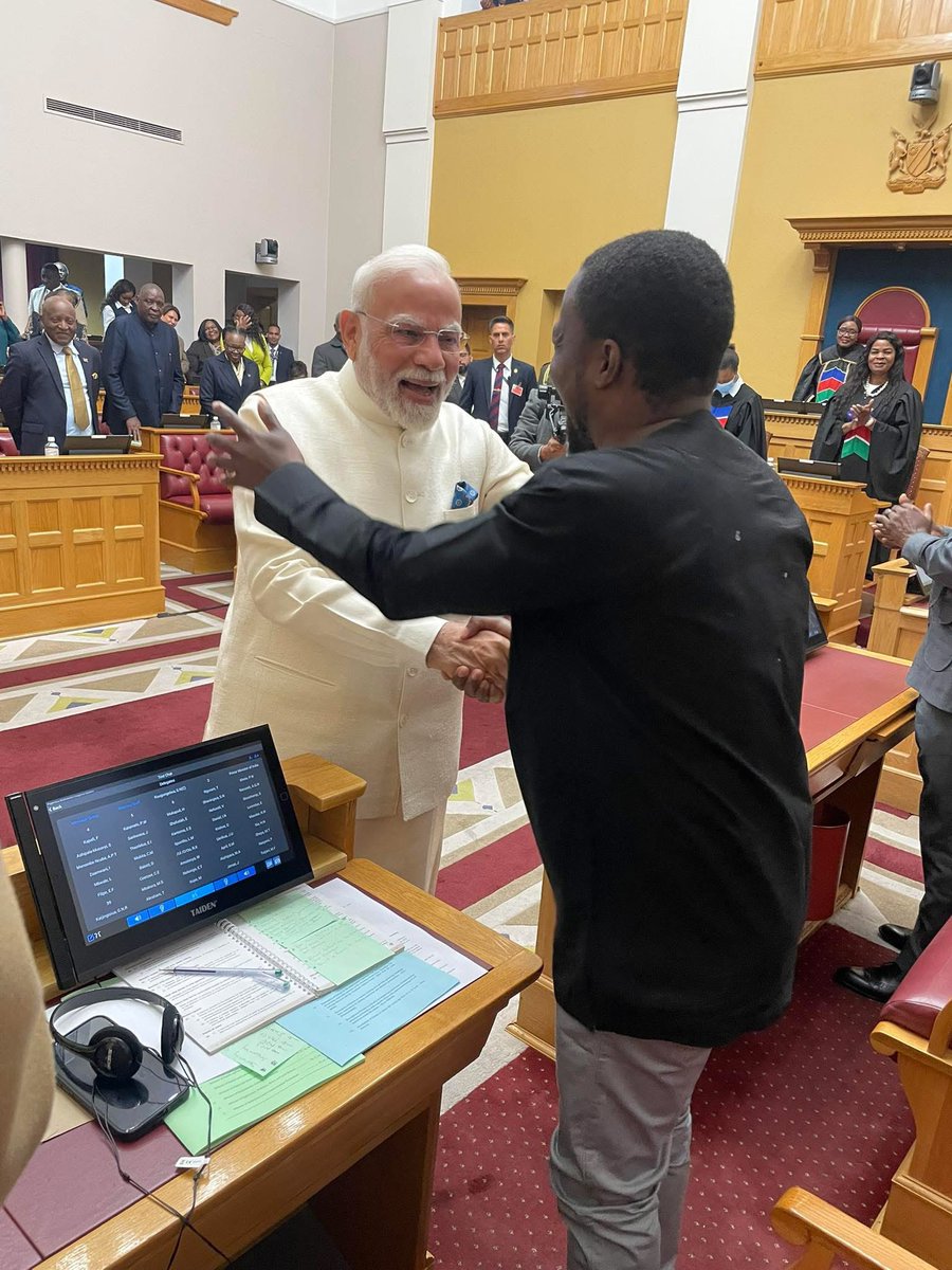 People of Namibia 🇳🇦 
The Prime Minister of India <a href="/narendramodi/">Narendra Modi</a> Modi delivered an  Excellent Speech of a 21st Century Political Leader. From the Optics to Substance he demonstrated why HE IS who HE IS. India 🇮🇳 is a Strategic Ally that one should have, more so for a developing