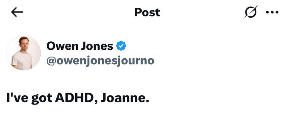 WinstonsButler's tweet photo. Owen Jones. Why is it that every weedy leftist has some sort of #MentalHealth drama? Is it because they’re all bed wetting fannies? #MentalHealthScam https://t.co/yluRNTL19z
