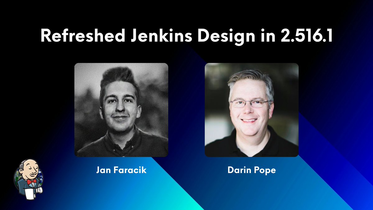 jenkinsci's tweet image. 🚀 Join us for the next Jenkins livestream!
🗓️ July 16 | 3PM UTC
Topic: Refreshed Jenkins Design in 2.516.1
Don’t miss insights from the experts!
🔗 meetup.com/jenkins-online…