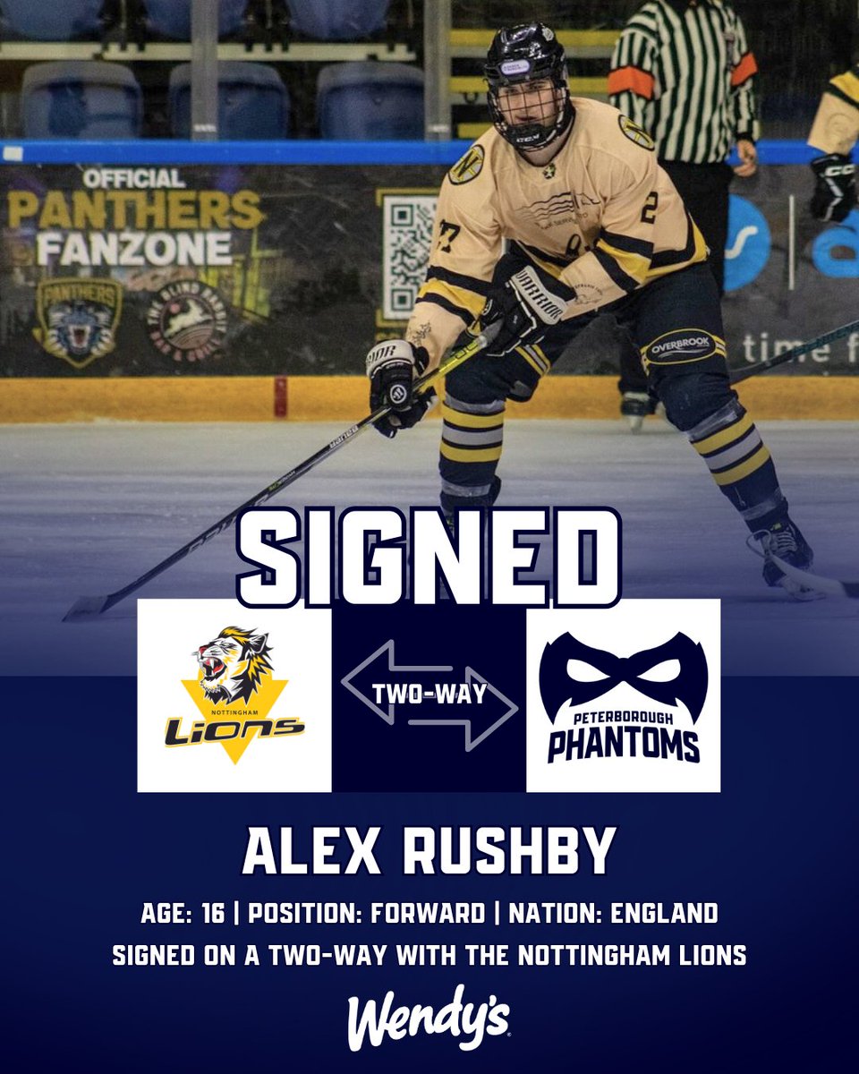 ✍️ The Wendy’s Peterborough Phantoms are excited to be continuing our player development agreement with the Nottingham Lions into 2025/26 and can confirm the arrival of prolific young forward, Alex Rushby, on a two-way agreement.

#WeArePhantoms

gophantoms.co.uk/news/lions-par…