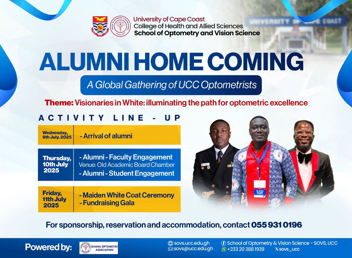 ucc_optometry's tweet photo. Visionary beginnings meet timeless legacies! 🎓👓 
Join us for the Maiden White Coat Ceremony &amp; Alumni Homecoming at the School of Optometry and Vision Sciences!

 #Optometry #VisionScience #WhiteCoatCeremony https://t.co/G6d4zor2el