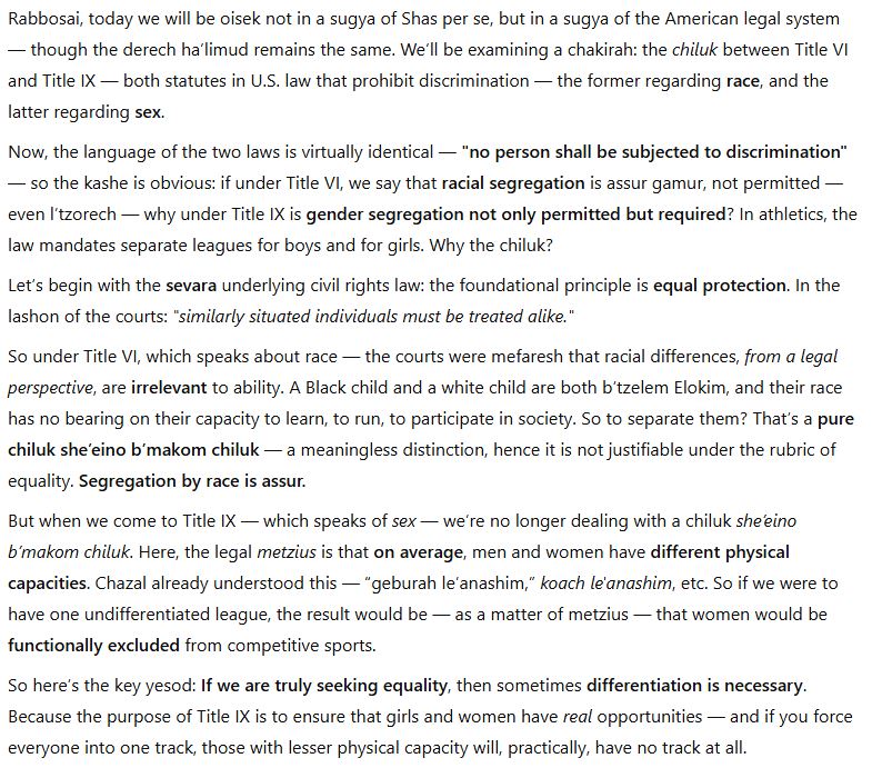 CharlieChemtob's tweet image. On yesterday's episode of Advisory Opinions, @DavidAFrench laid out an analysis of Title IX to @whignewtons that reminded me of a geshmake chakira. So I asked ChatGPT to turn it into one.