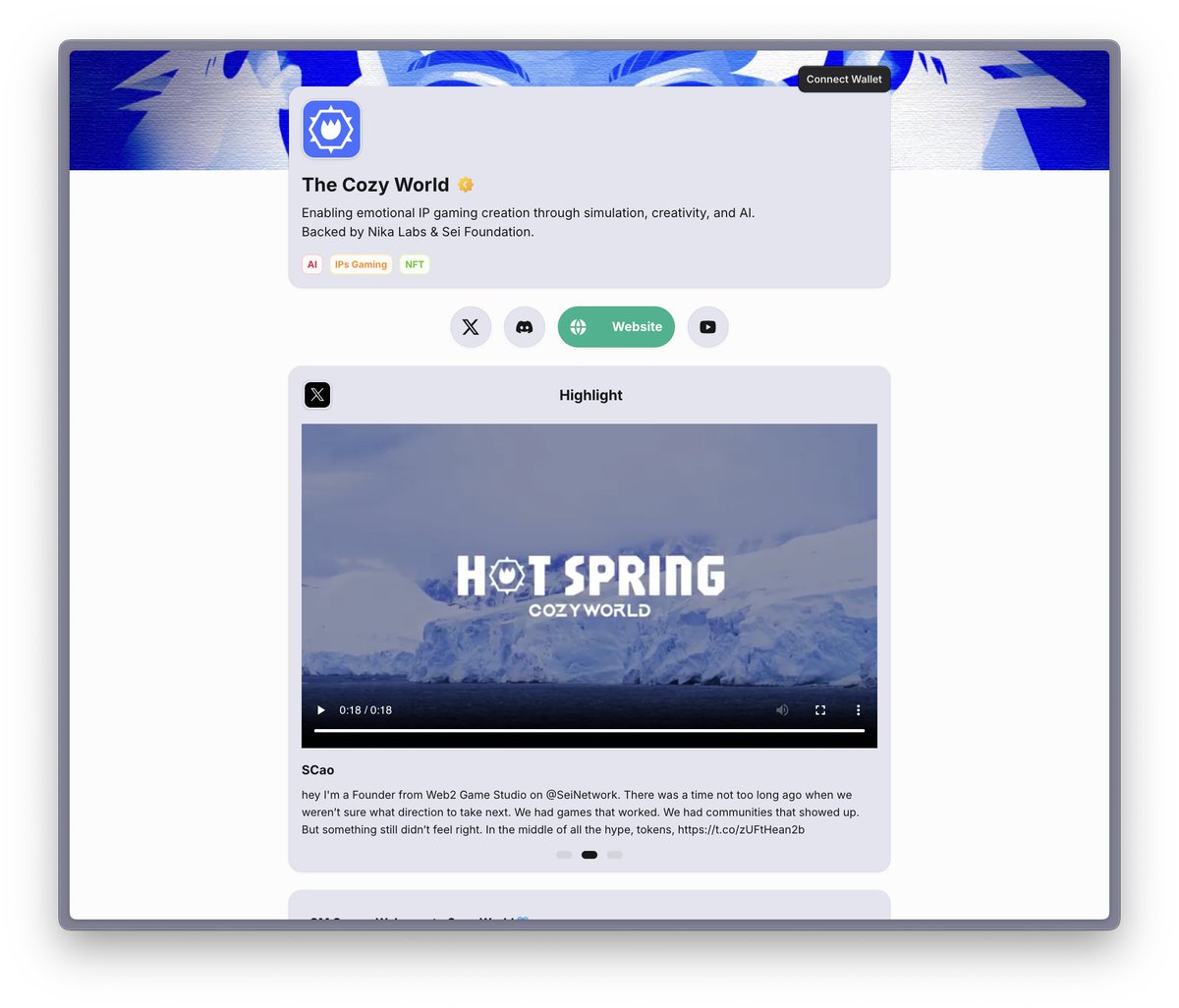 Link3 (@link3to) on Twitter photo Now that's a great looking profile!
Find all <a href="/hotspring_HQ/">Hot Spring ⚡︎ The Cozy World</a>'s links and resources in one profile.
🔗link3.to/cozy_world Now that's a great looking profile!
Find all <a href="/hotspring_HQ/">Hot Spring ⚡︎ The Cozy World</a>'s links and resources in one profile.
🔗link3.to/cozy_world