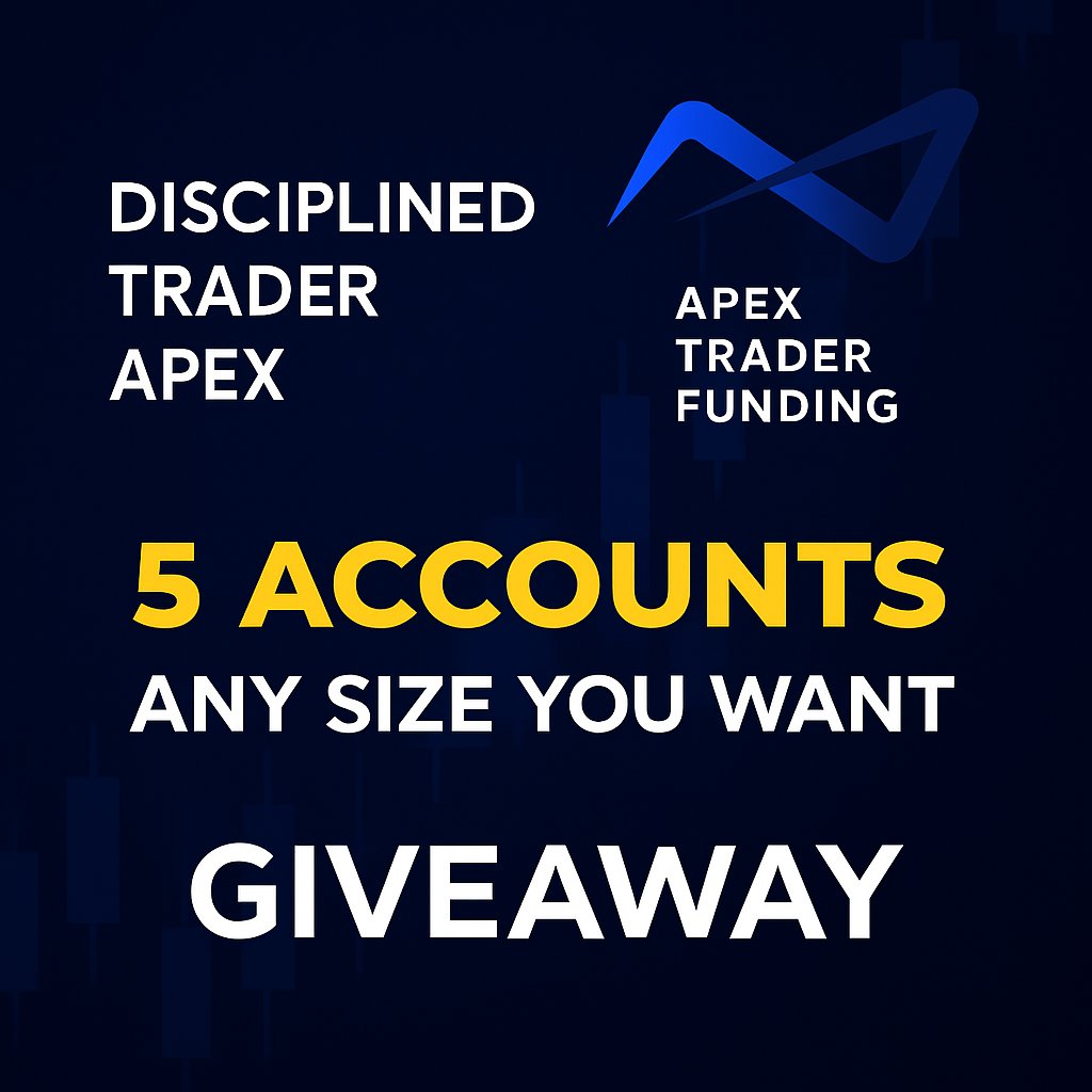 Disciplined_trader (@innerdiscipline) on Twitter photo 🎉<a href="/ApexTradeFund/">ApexTraderFunding</a> GIVEAWAY 🎉!
I have officially partnered up with <a href="/ApexTradeFund/">ApexTraderFunding</a>!
All you have to do is:
1. Like & Retweet
2. Follow <a href="/InnerDiscipline/">Disciplined_trader</a> & <a href="/ApexTradeFund/">ApexTraderFunding</a>
3. Tag 3 traders
Winners will be picked in 72h 🎉<a href="/ApexTradeFund/">ApexTraderFunding</a> GIVEAWAY 🎉!
I have officially partnered up with <a href="/ApexTradeFund/">ApexTraderFunding</a>!
All you have to do is:
1. Like & Retweet
2. Follow <a href="/InnerDiscipline/">Disciplined_trader</a> & <a href="/ApexTradeFund/">ApexTraderFunding</a>
3. Tag 3 traders
Winners will be picked in 72h