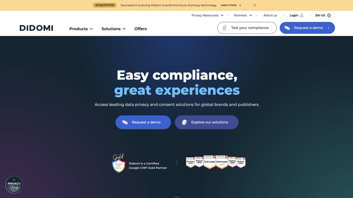 onofregasent's tweet photo. One more #EuropeanStartup raising funds to grow inorganically👇
💸 Paris-based @Didomi_io acquires @Sourcepointinc and raises €61 million to enhance their privacy tech offering.
Founded in 2017, Didomi assists businesses in gathering, managing, and utilizing user consent across various platforms, enhancing accuracy in marketing and advertising efforts, and fostering trust with clear data handling practices.
Have you ever heard the analogy about not selling doors, but the screws that hold them together? I think Didomi is a perfect example of it.
They simplify consent collection for enterprises - and they're growing fast thanks to their all-in-one, robust solution. Now, with inorganic growth on top.