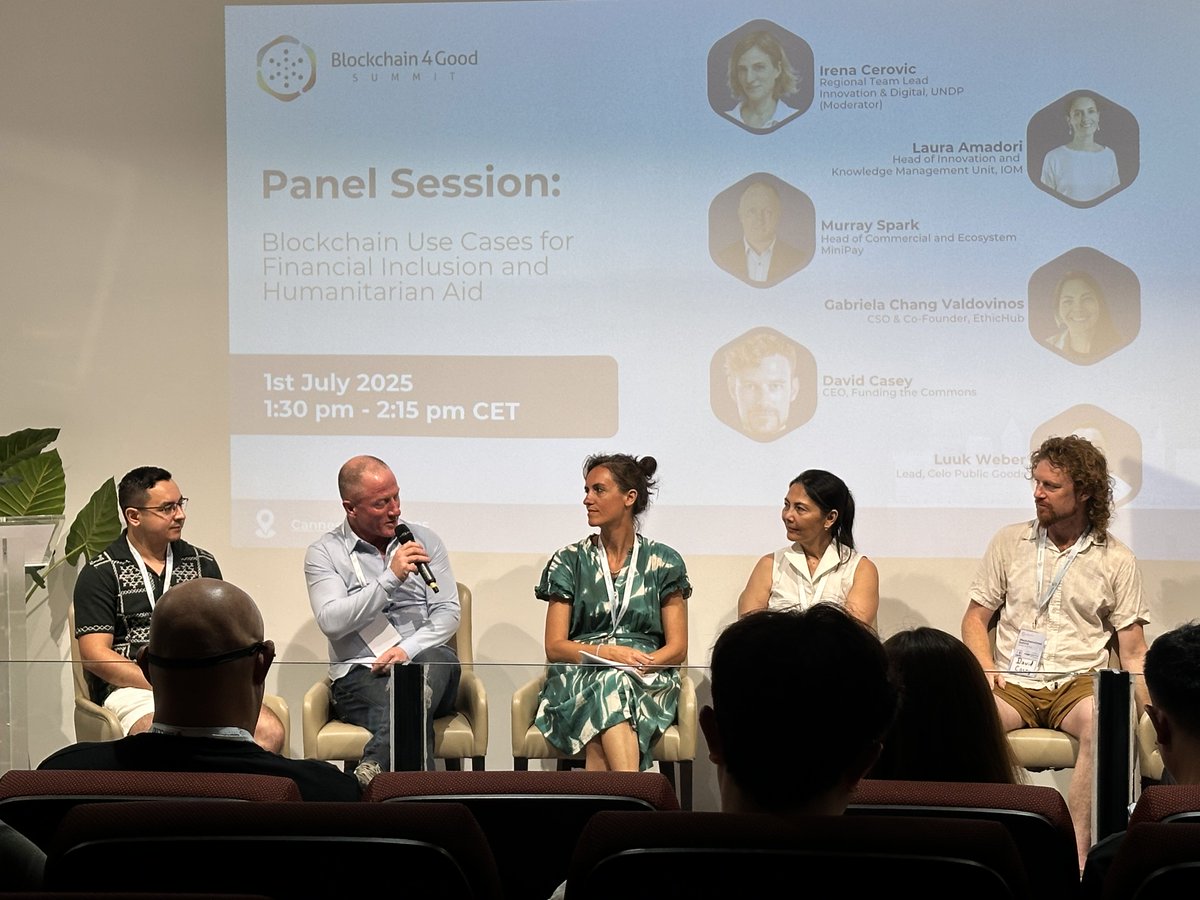 Celo.eth/acc 🦇 🌳 (@celo) on Twitter photo 3/ @CeloEU sponsored the <a href="/B4GSummit/">Blockchain4Good Summit</a>, where lead @Joan_DRB presented opening remarks & ecosystem partners <a href="/EthicHub/">EthicHub(🌱, 🌱)| Blockchain | Specialty coffee☕</a>, <a href="/minipay/">MiniPay</a>, <a href="/FundingCommons/">Funding The Commons</a> & <a href="/CeloPublicGoods/">Celo Public Goods ♻️</a> spoke w/ <a href="/UNDP/">UN Development</a> on "Blockchain Use Cases for Financial Inclusion & Humanitarian Aid" 3/ @CeloEU sponsored the <a href="/B4GSummit/">Blockchain4Good Summit</a>, where lead @Joan_DRB presented opening remarks & ecosystem partners <a href="/EthicHub/">EthicHub(🌱, 🌱)| Blockchain | Specialty coffee☕</a>, <a href="/minipay/">MiniPay</a>, <a href="/FundingCommons/">Funding The Commons</a> & <a href="/CeloPublicGoods/">Celo Public Goods ♻️</a> spoke w/ <a href="/UNDP/">UN Development</a> on "Blockchain Use Cases for Financial Inclusion & Humanitarian Aid"