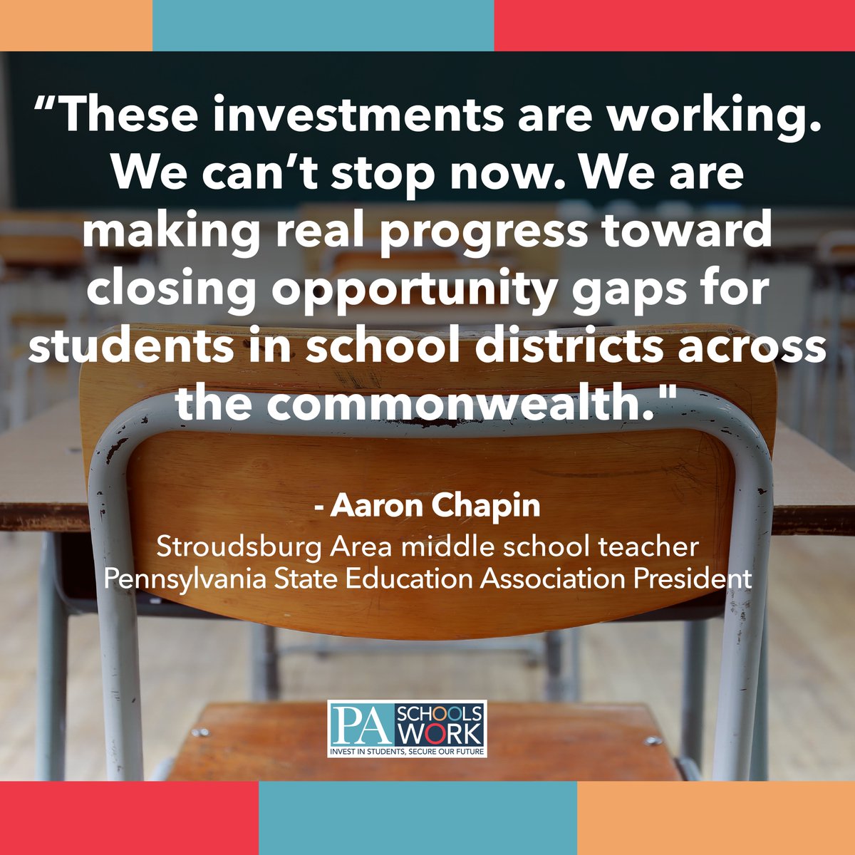 PASchoolsWork's tweet image. PA students can't wait! Harrisburg must deliver a #PABudget that fully funds our public schools!
#InvestmentPays