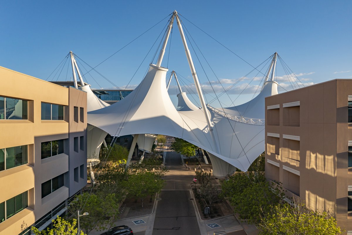 At the heart of SkySong is the iconic shade structure. The sculpture canopy serves as the focal point, is made from glass fabric and covers 50,000 square feet. You can learn more about SkySong and its unique features at skysong.com!

#skysong #scottsdale #asu