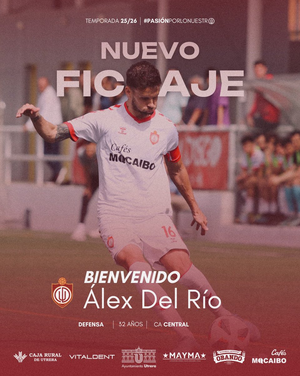 ✍️ 𝐎𝐅𝐈𝐂𝐈𝐀𝐋 | 𝐀́𝐥𝐞𝐱 𝐝𝐞𝐥 𝐑𝛊́𝐨 vuelve al #CDUtrera 🤩

😄 ¡Bienvenido a la que siempre ha sido tu casa, Álex! ¡Vamos con todo! 💪🏻

#BienvenidoÁlexDelRío
#PasiónPorLoNuestro | #CDUtrera