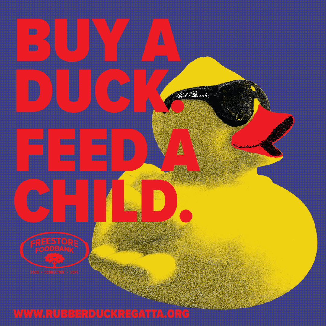 FreestoreFB's tweet image. Just go to RubberDuckRegatta.org to claim your Duck and help us end Hunger in our Community.