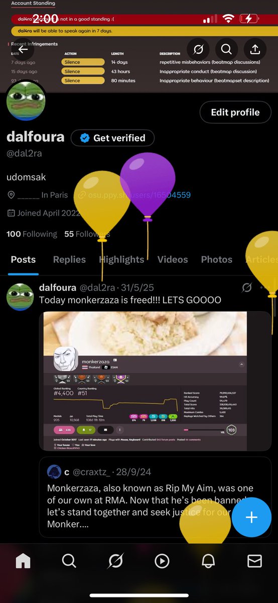 dal2ra's tweet image. that time of the year again

thanks osu for silencing me for my birthday 🥳🥳🥳