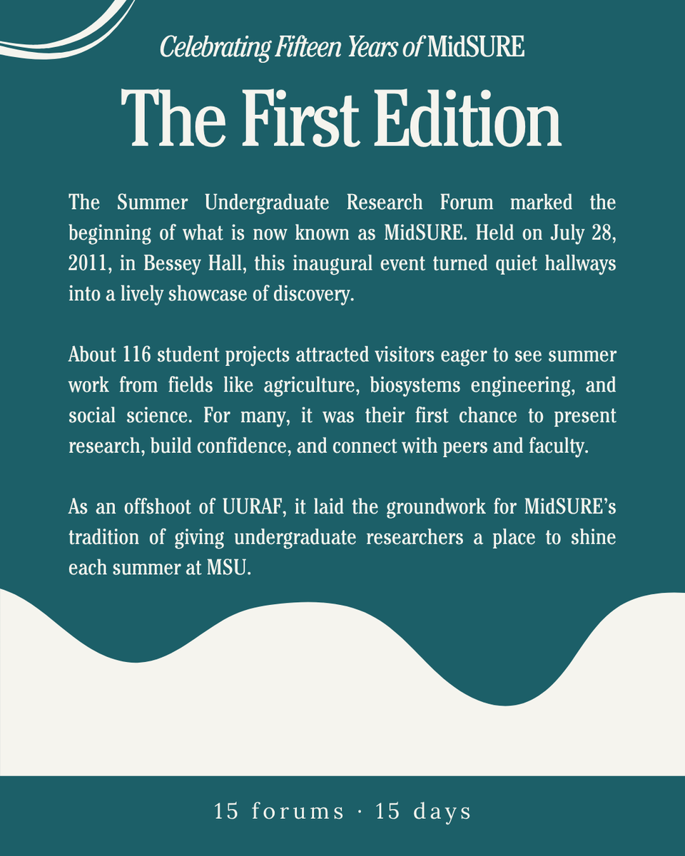 UR_at_MSU's tweet photo. The 2011 Summer Undergraduate Research Forum brought students to Bessey Hall to share discoveries and connect across fields. As we celebrate 15 years of MidSURE, we look back at moments that shaped MSU’s tradition of undergraduate research.

#MSU #MidSURE #Research #Michigan https://t.co/lCPiyYK23Z