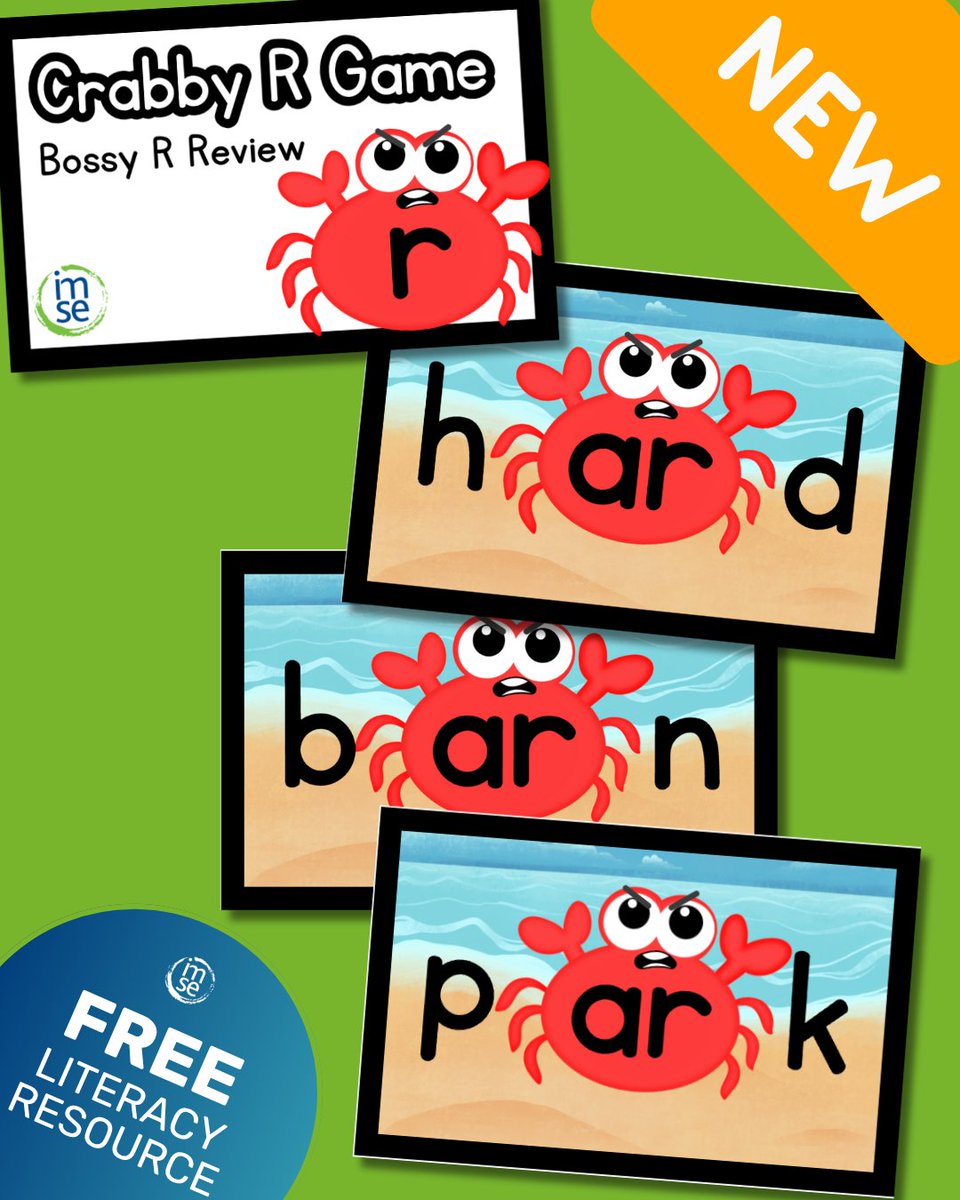 IMSEOG's tweet image. 🦀 FREEBIE ALERT: Crabby R Matching Game! 🦀
Made by teachers for teachers, this phonics-packed twist on Go Fish helps students practice Bossy R words while having a blast!
💥 Easy prep!
Perfect for centers, small groups, or phonics review!
imse.com/digital-resour…