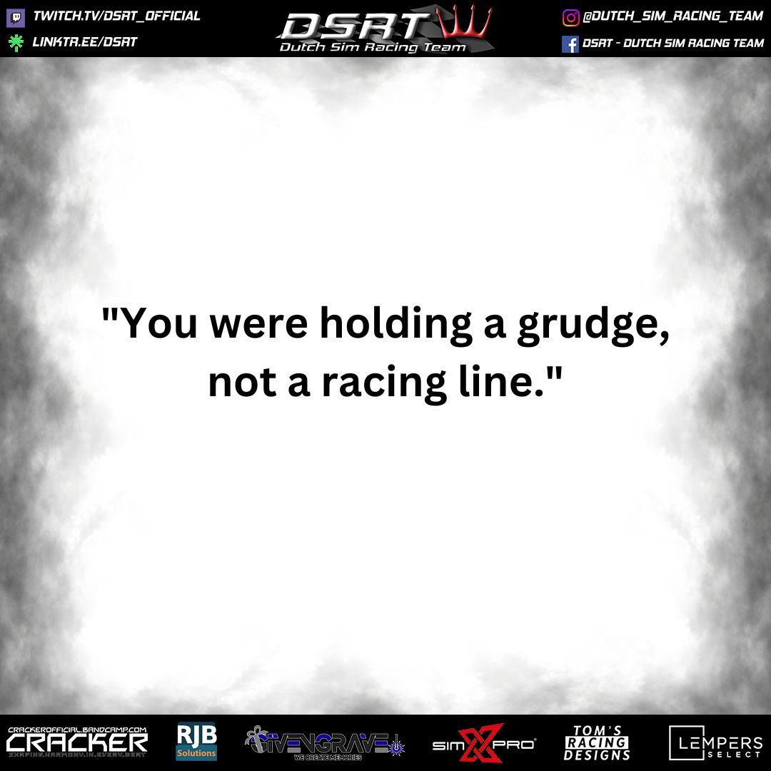 🎙️ STORIES FROM THE RACE RADIO 🚗💨
"I was holding my line!"
#DSRT #DirtyTalk #SimRacing #RaceRadio #ToxicLines