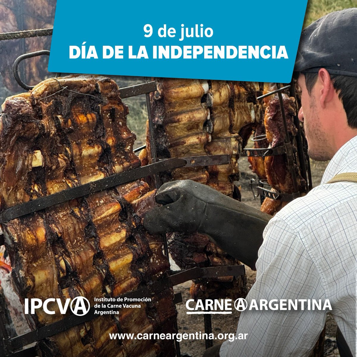 Este 9 de julio nos vuelven a unir los sabores criollos y el orgullo por los colores de la Patria, ¡Felíz día de la Independencia a toda la comunidad de CARNE ARGENTINA! 🩵🤍🩵
