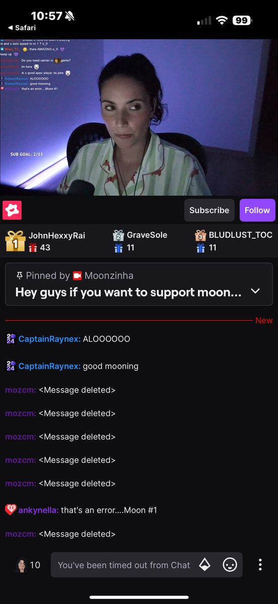 Imagine slapping “#1 Pred” on your overlay while timing out anyone who asks about it 💀 @moons_fighter99 couldn’t handle a simple question and asked chat to ban me. If fragile ego was a rank, she’d be Apex Predator fr.