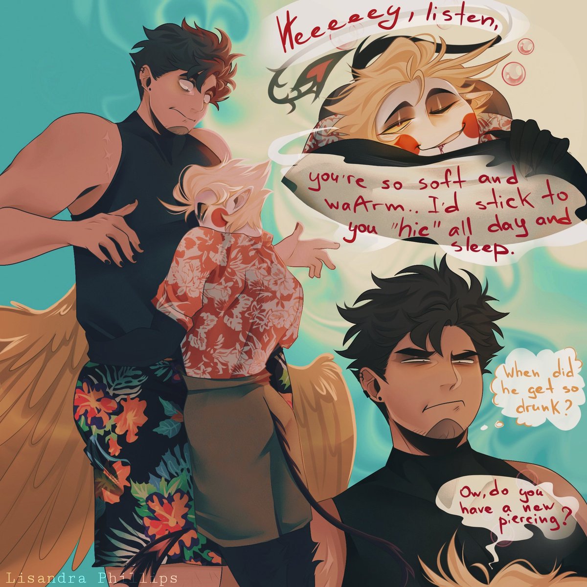 #AdamsappleFluffMonth #adamsapple
Day 9: Sticky
I love Hawaiian shirts🌺