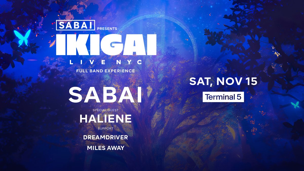 thisismilesaway's tweet photo. This year, one of my biggest goals was to finally start bringing my music live to all of you. I’m so excited to announce I will be joining @sabai_music  on Nov 15 for his headlining show at @Terminal5NYC . @HALIENE 

Sign up for pre-sale in bio https://t.co/ekYIvQTh1g