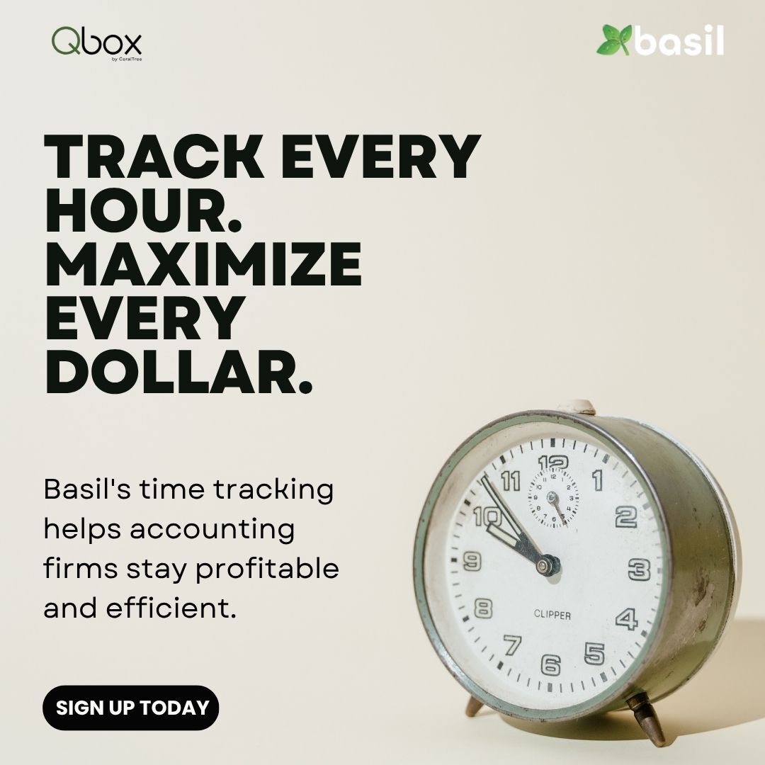coraltreetech's tweet image. ⏱️ Time is money—and Basil helps you make the most of both.

📈 Stay profitable. Stay productive.

👉 Sign up today at hubs.li/Q03wr-K_0

#AccountingSoftware #TimeTracking #AccountingPractice #BasilApp #CPAFirm #EfficiencyMatters #CoraltreeTech #AccountingWorkflow