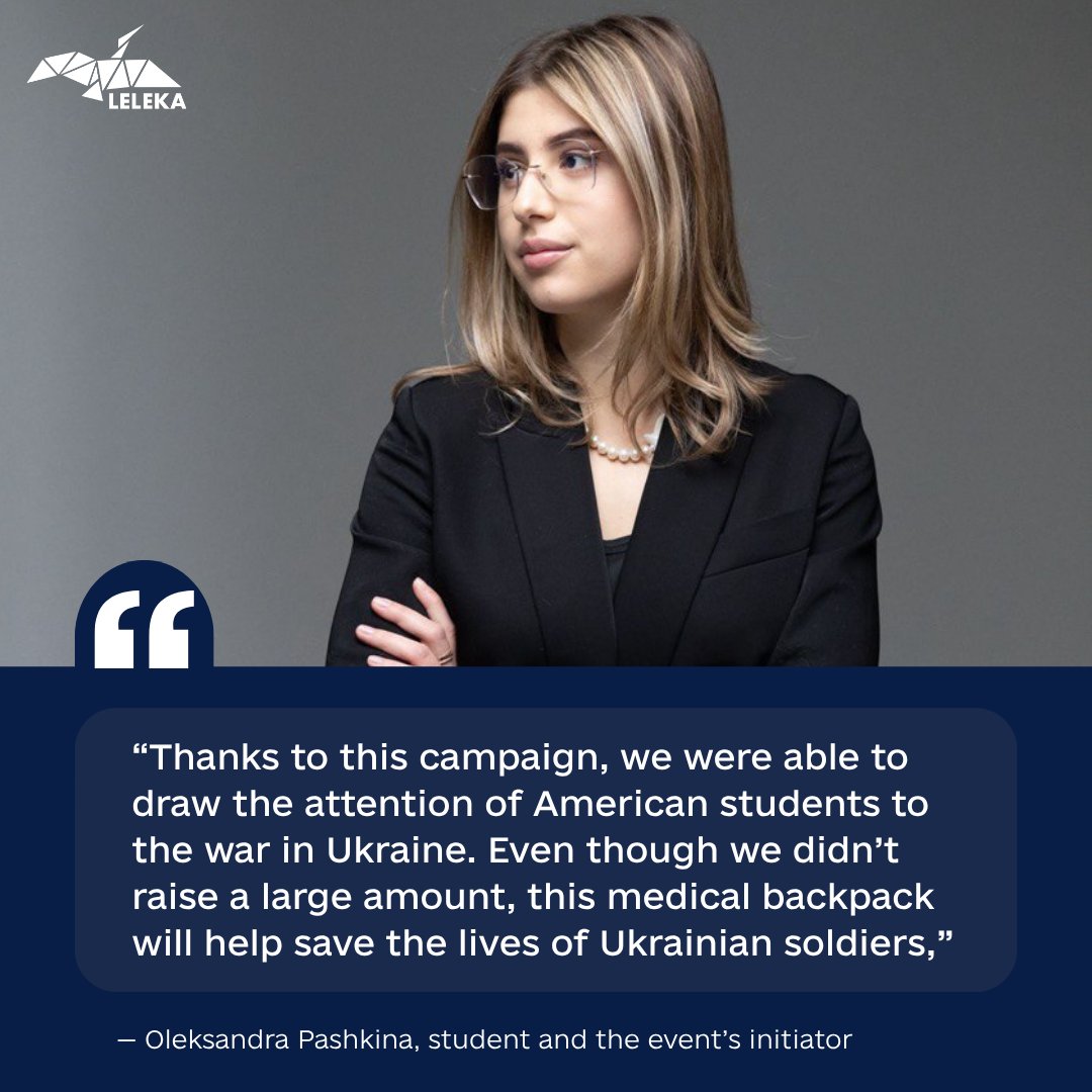 Leleka_FDN's tweet image. Students at @GWtweets raised $1,357 for @Leleka_FDN by marking 3 years since Russia’s full-scale invasion.
The fundraiser, led by Ukraine Working Group 2025, will fund 1 medical backpack + 1 SAM Junctional Tourniquet — gear that saves lives.
Thank you!
#LelekaFoundation #GWU