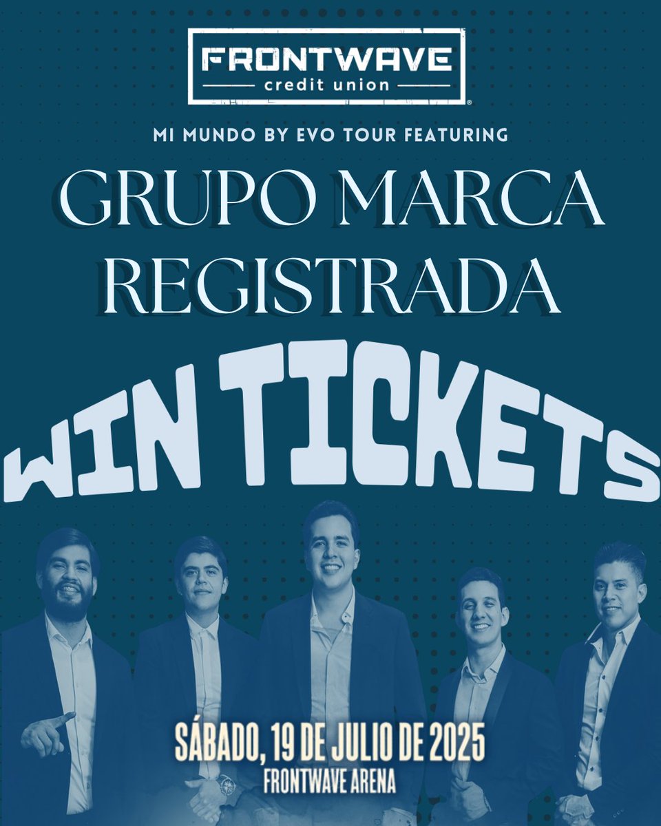 🎟 GIVEAWAY ALERT
3 lucky winners will each receive 2 tickets to see El Grupo Marca Registrada live at Frontwave Arena in Oceanside on Saturday, July 19!

Enter now on our Instagram: hubs.li/Q03wkPs50 🎉

#Giveaway #FrontwaveArena #ElGrupoMarcaRegistrada #FrontwaveCU