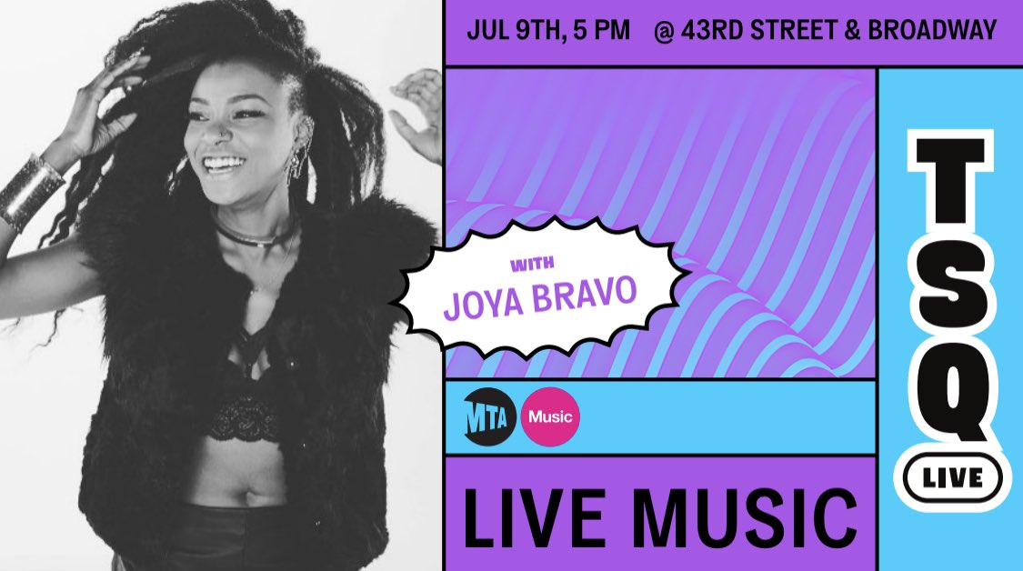 TimesSquareNYC's tweet image. We’re feeling the music! 🥁 TSQ Live TONIGHT for Live Music with MTA MUNY @MTAArtsDesign | @joyabravo at 5pm, Broadway & 43rd Street in Times Square 🌟 tsq.org/live
#NYC #TimesSquare #NYCEvents #NYCFreeEvents