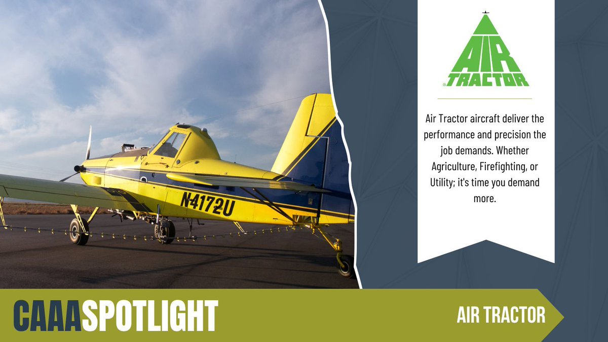 Platinum Partner Spotlight

This week, we’re featuring Air Tractor—world-renowned for building tough, reliable aircraft designed for agricultural aviation, firefighting, and more. Trusted by operators around the globe for performance, safety, and support
airtractor.com