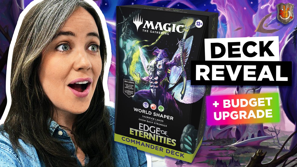 commandcast's tweet image. With #MTGEternities, @wizards_magic is shaping whole new worlds, and now with this never-before-seen Commander precon, you can do the same!
It’s time to reveal the brand new land-sacrifice themed “World Shaper” (Black/Red/Green) deck: youtu.be/HxXLWC_JRdM