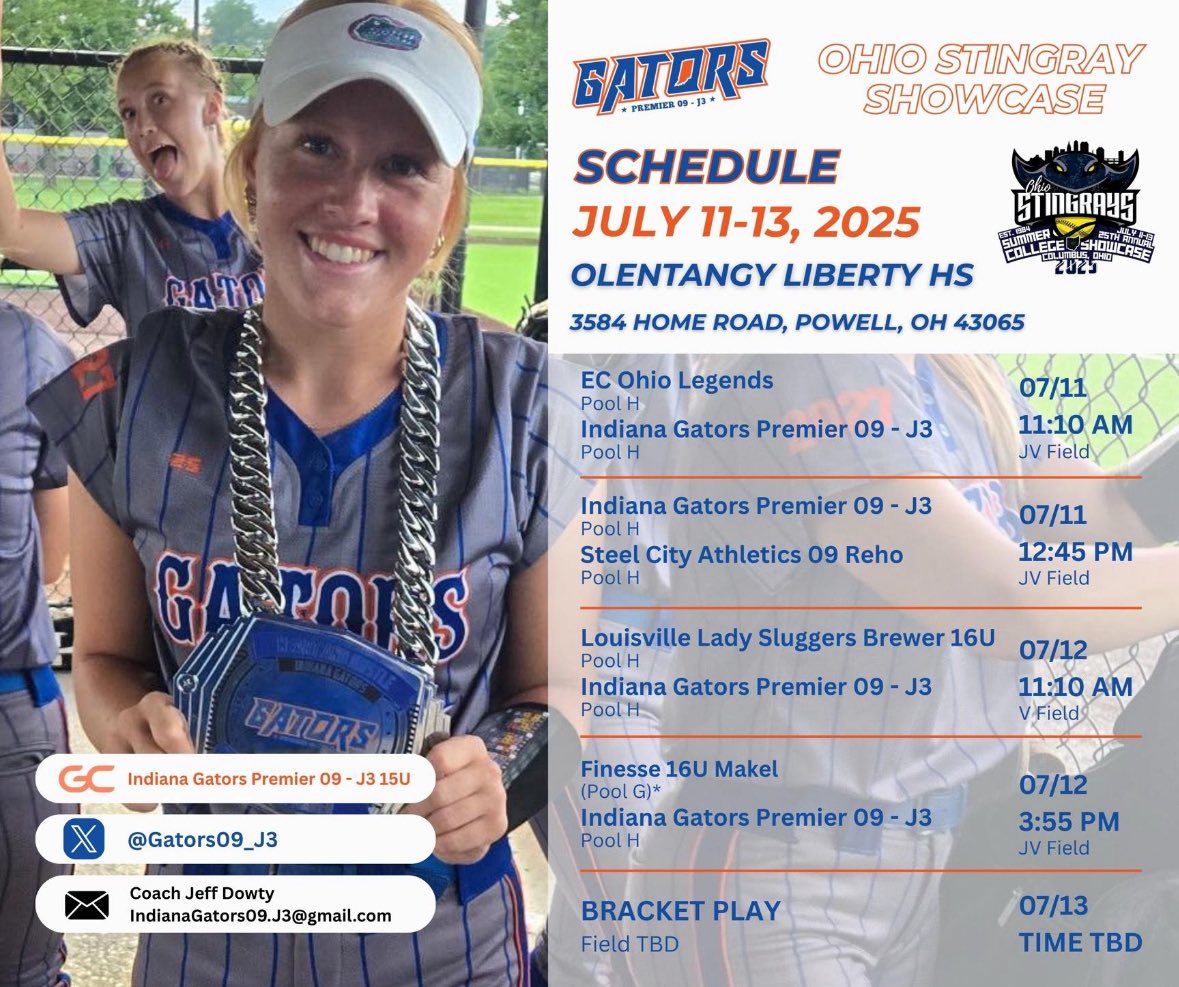 AllieWolfe2027's tweet image. Come check us out this weekend at the Stingray Showcase!🐊 
@TrineSoftball @CUJacketsSB @UIndySoftball @HanoverSBall @MarianSoftball @IndStSoftball @BallStateSB @ButlerSoftball @BGSUSoftball @KentStSoftball