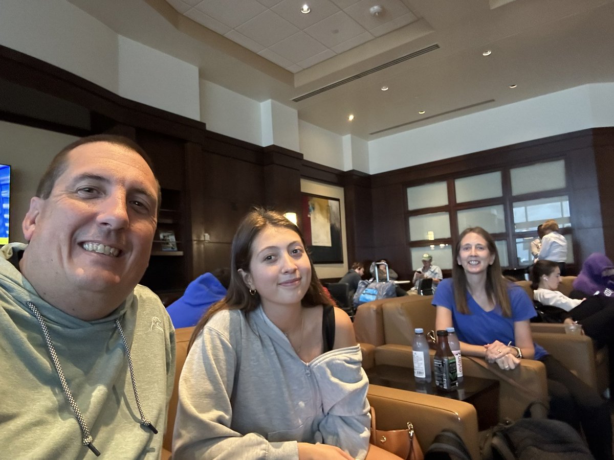 At airport excited about watching Sammie’s soccer team represent North Carolina at Nationals in Tampa, Florida