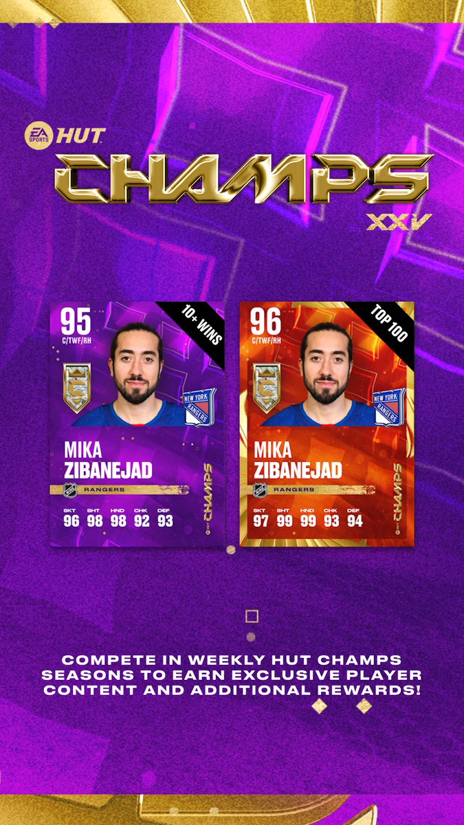 EASPORTSNHL's tweet image. NOW LIVE IN HUT:
๐ฅ TOTW - Iginla (96 OVR)
๐CHAMPS - Zibanejad (96 OVR)