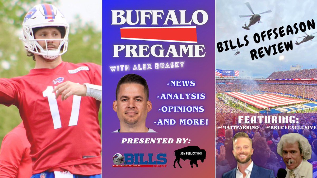 alex brasky (@alexbrasky) on Twitter photo Coming up tonight at 7:30 p.m., the latest episode of Buffalo Pregame, recapping #Bills offseason while looking forward to training camp with <a href="/MattParrino/">Matt Parrino</a> and <a href="/BruceExclusive/">Bruce Nolan</a>.
Watch on YouTube: youtube.com/live/SWD1CPNQt…
#BillsMafia Coming up tonight at 7:30 p.m., the latest episode of Buffalo Pregame, recapping #Bills offseason while looking forward to training camp with <a href="/MattParrino/">Matt Parrino</a> and <a href="/BruceExclusive/">Bruce Nolan</a>.
Watch on YouTube: youtube.com/live/SWD1CPNQt…
#BillsMafia
