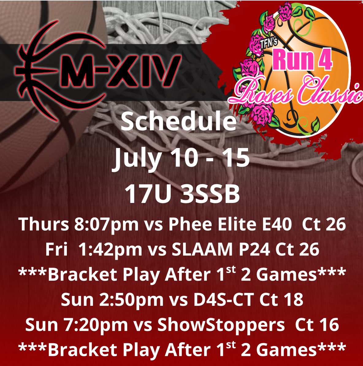 Team M-XIV Girls (@m14hoops_girls) on Twitter photo 🔥🔥 Schedule Alert 🔥🔥
✅ 17U 3SSB
📸 Run 4 the Roses
✈️ Louisville, KY
🗓 July 10-15
#Repthe14
<a href="/PGHByron/">Byron Xerxes Livsey</a>
<a href="/PGHIllinois/">Prep Girls Hoops Illinois</a>
<a href="/JrAllStarBB/">Jr. All-Star Girls Basketball</a>
<a href="/MMBR_CoachGBell/">Major Movez Basketball Review #MMBR</a>
<a href="/MHS_Girls_/">Midwest Hoops Spotlight</a> 🔥🔥 Schedule Alert 🔥🔥
✅ 17U 3SSB
📸 Run 4 the Roses
✈️ Louisville, KY
🗓 July 10-15
#Repthe14
<a href="/PGHByron/">Byron Xerxes Livsey</a>
<a href="/PGHIllinois/">Prep Girls Hoops Illinois</a>
<a href="/JrAllStarBB/">Jr. All-Star Girls Basketball</a>
<a href="/MMBR_CoachGBell/">Major Movez Basketball Review #MMBR</a>
<a href="/MHS_Girls_/">Midwest Hoops Spotlight</a>