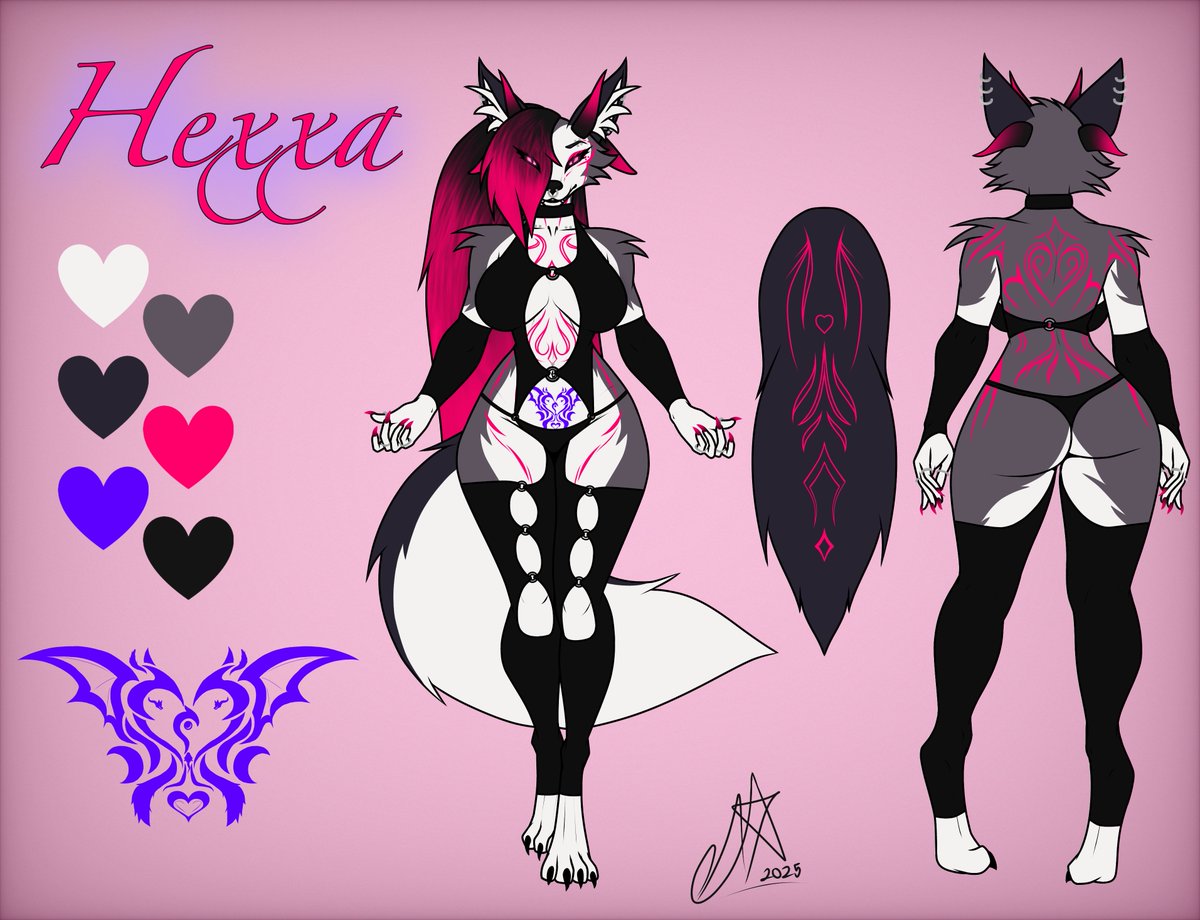 Hexxa_Howl's tweet image. New pinned~!
"Oh? You must be new around here. Welcome to my special sweet spot of Hell. I hope you're ready to... indulge...~"
Hell's sweetest succubusโ the embodiment of indulgence, Hexxa~
Ref made by @BlueFluffyFoxy