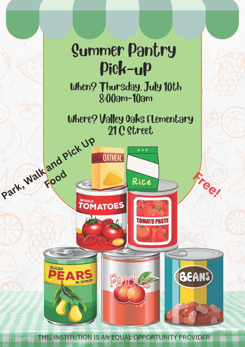 TOMORROW! 8am - 10am at Valley Oaks