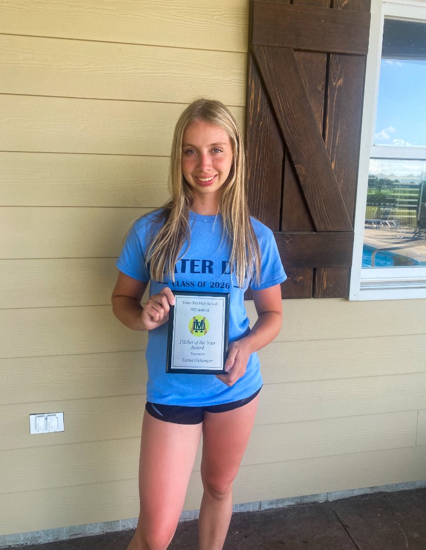 Grateful to have been chosen as Mater Dei’s pitcher of the year! <a href="/UnityPirillo/">Unity Pirillo</a> <a href="/LewisSoftball/">Lewis Softball</a> <a href="/LeeUSoftball/">Lee Univ Softball</a> <a href="/UMSLSoftball/">UMSL Softball</a> <a href="/uwstoutsoftball/">UW Stout Softball</a> <a href="/drurysb/">Drury Panthers Softball</a>