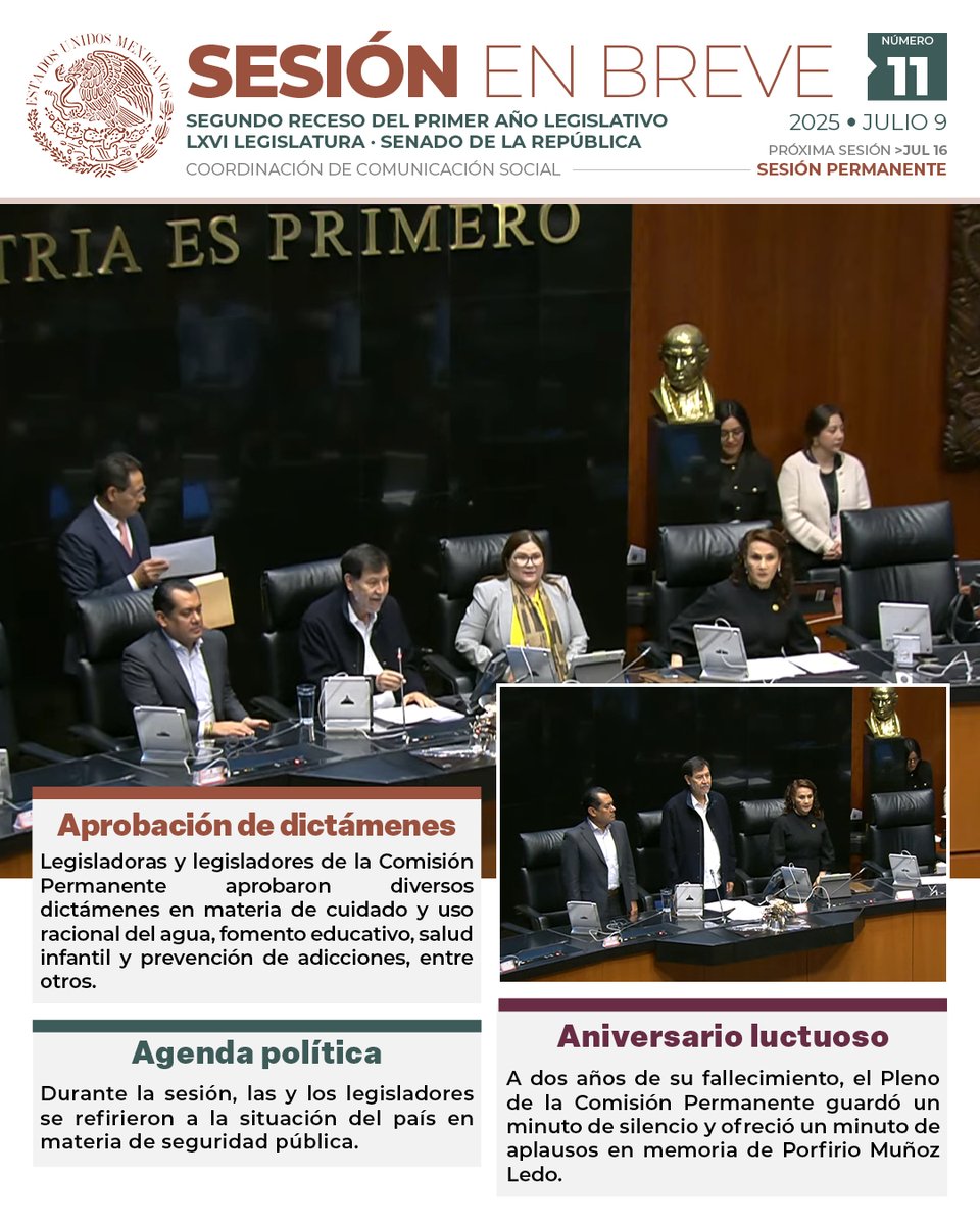 📌 La Comisión Permanente aprobó acuerdos en materias como: el fomento a la donación de leche materna, la prevención de adicciones, la conservación de murciélagos, acciones de protección al Parque Nacional Cerro de la Estrella, entre otros.

Conoce lo más relevante en la